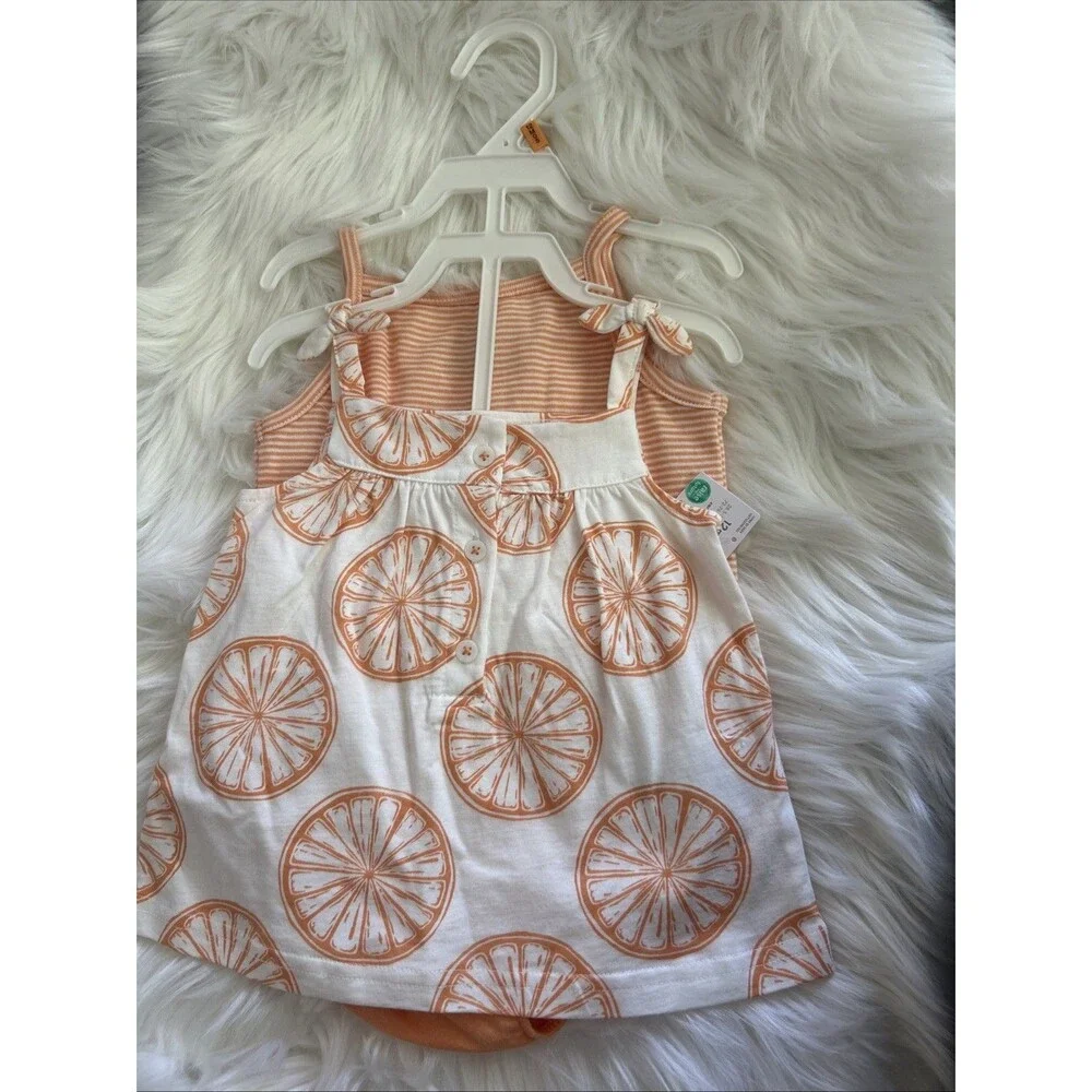 Carters 3 Piece Orange Slice Short Set Sz 12 M
